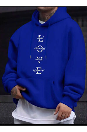Love Baskılı Kapüşonlu Swatshirt