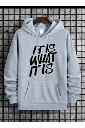 It'is What Baskılı Kapüşonlu Sweatshirt