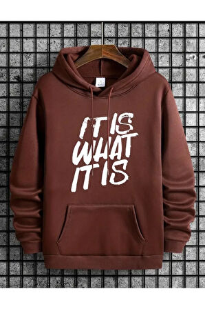 It'is What Baskılı Kapüşonlu Sweatshirt