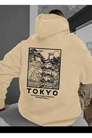Tokyo Sırt baskılı Kapüşonlu Sweatshirt