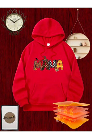 Mama Baskılı Kapüşonlu Sweatshirt