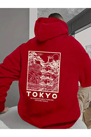 Tokyo Sırt baskılı Kapüşonlu Sweatshirt