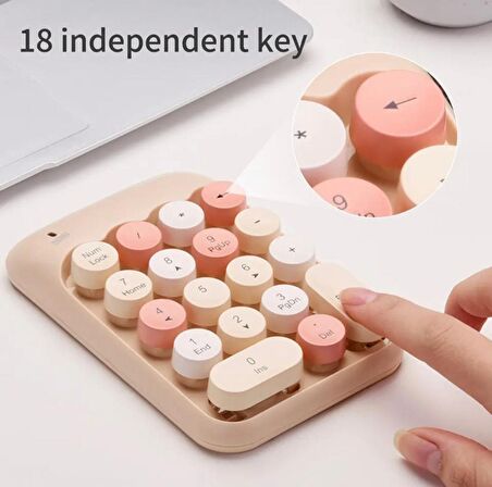 Kablosuz Wıreless Numeric Keypad 18 Tuşlu Sayısal Klavye Numpad