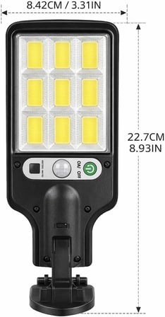 Busstier Güneş Enerjili Sensörlü Solar Led Lamba 72 Led Hareket Algılayıcılı Dış Mekan Duvar Aydınlatması Su Geçirmez Güvenlik Bahçe Balkon Garaj Aydınlatma