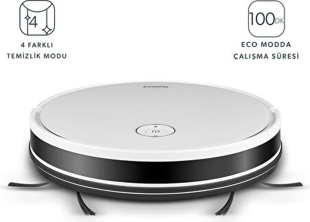 Homend Alex 1288H Moplu ve Akıllı Robot Süpürge Gyroscope Beyaz