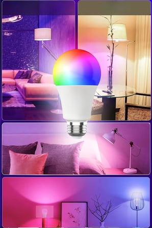 Rgb Led Lamba Kumandalı Ambiyans Aydınlatma 2000 Lümen Tasarruflu Renk Değiştiren Led Işık