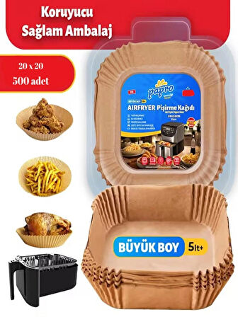 Airfryer Pişirme Kağıdı Büyük Boy Kare 500 Adet 20*20 Hava Fritözü Yağlı Kağıt Airfryer Philip