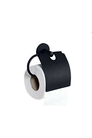 Banyo Aksesuar Seti Siyah Kare Havluluk Tuvalet Kağıtlığı Bornozluk Mat Siyah