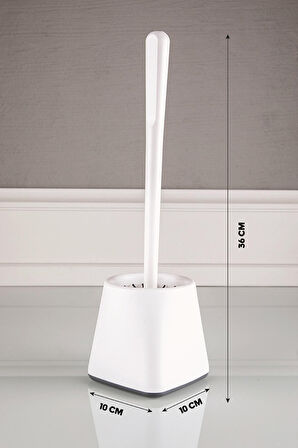 Silikon Wc Tuvalet Banyo Fırçası Klozet Fırçası Kare Beyaz