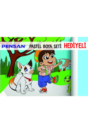 30x120 Boyama Rulosu Yaman Çiftlik Hayatı + Pensan 12'li Pastel Boya Kalemi