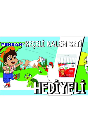 30x120 Boyama Rulosu Yaman Çiftlik Hayatı + Pensan 12'li Keçeli Boya Kalemi