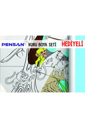30x120 Boyama Rulosu Yaman Safaride + Pensan 12'li Kuru Boya Kalemi