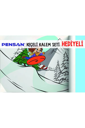 30x120 Boyama Rulosu Yaman Kar Tatili + Pensan 12'li Keçeli Boya Kalemi