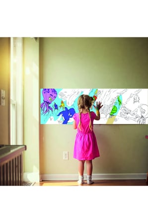 30x120 Boyama Rulosu Yaman Sualtı Macerası + Pensan 12'li Keçeli Boya Kalemi