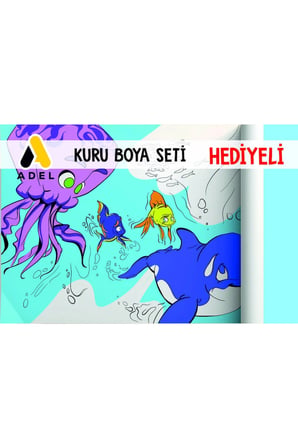30x120 Boyama Rulosu Yaman Sualtı Macerası + Adel 12'li Kuru Boya Kalemi