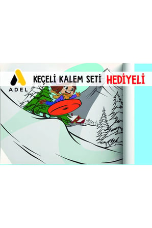30x120 Boyama Rulosu Yaman Kar Tatili + Adel 12'li Keçeli Boya Kalemi