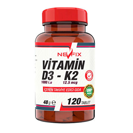 Vitamin D3 1000 Iu Vitamin K2 12.5 Mcg 120 Tablet