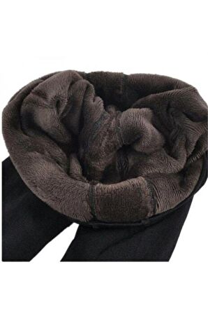 Kadın Siyah Peluş Tayt