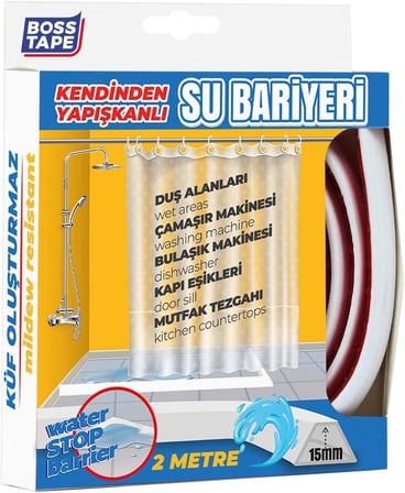 Duş, Kapı Eşiği, Mutfak Tezgahı Etrafı Su Kesici Bariyer - 2 metre