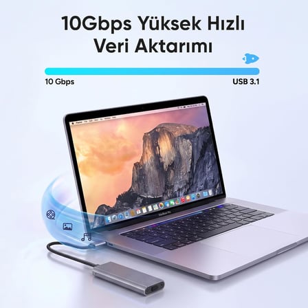 JHD35 M.2 SATA ve NVMe SSD Dual Protocol Disk Kutusu Type-C USB 3.1 10Gbps Alüminyum 4TB Destekli Harici SSD Disk Kutusu