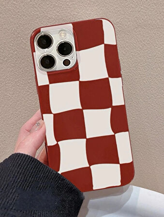 İPHONE 15 UYUMLU DAMA DESENLİ SİLİKON KILIF