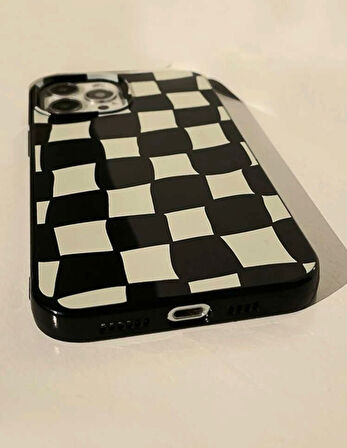 İPHONE 15 PRO MAX UYUMLU DAMA DESENLİ SİLİKON KILIF