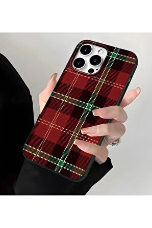 İPHONE 15 UYUMLU EKOSE DESENLİ SİLİKON LILIF