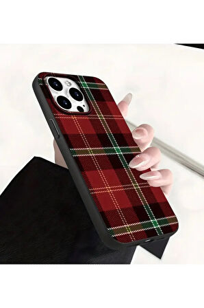 İPHONE 15 UYUMLU EKOSE DESENLİ SİLİKON LILIF