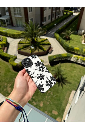 İPHONE 15 PLUS UYUMLU ÇİÇEK DESENLİ SİLİKON KILIF