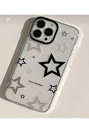 İPHONE 16 PRO UYUMLU YILDIZ DESENLİ ŞEFFAF SİLİKON KILIF