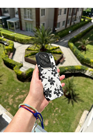 İPHONE 15 PRO UYUMLU ÇİÇEK DESENLİ SİLİKON KILIF