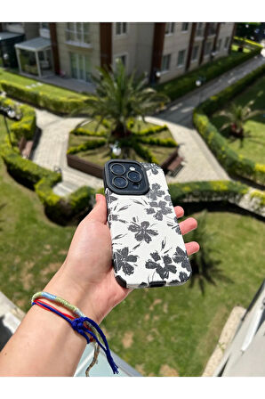 İPHONE 15 PRO UYUMLU ÇİÇEK DESENLİ SİLİKON KILIF