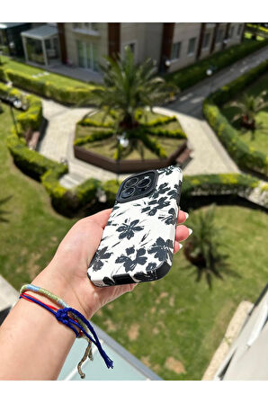 İPHONE 15 PRO UYUMLU ÇİÇEK DESENLİ SİLİKON KILIF