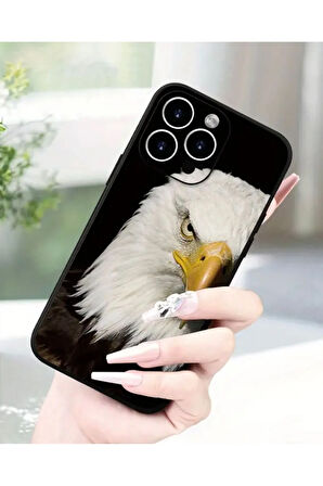 İPHONE 15 UYUMLU KARTAL DESENLİ ESNEK SİLİKON KILIF
