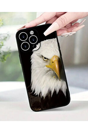 İPHONE 15 PLUS UYUMLU KARTAL DESENLİ ESNEK SİLİKON KILIF