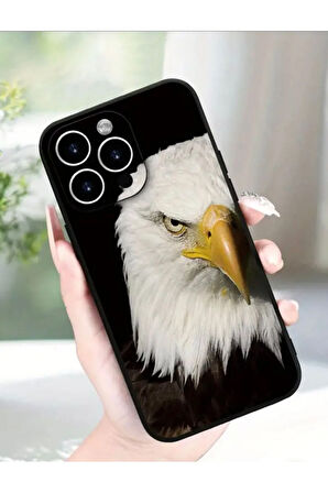 İPHONE 15 PLUS UYUMLU KARTAL DESENLİ ESNEK SİLİKON KILIF