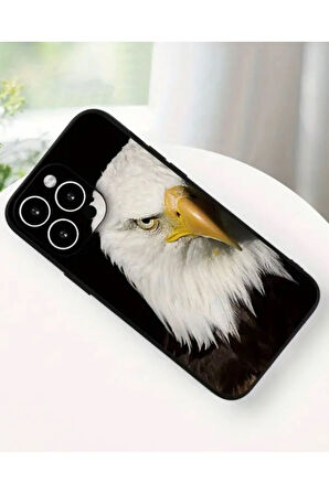 İPHONE 15 PLUS UYUMLU KARTAL DESENLİ ESNEK SİLİKON KILIF