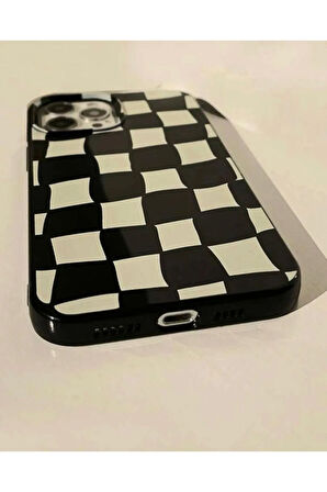 İPHONE 15 UYUMLU DAMA DESENLİ SİLİKON KILIF