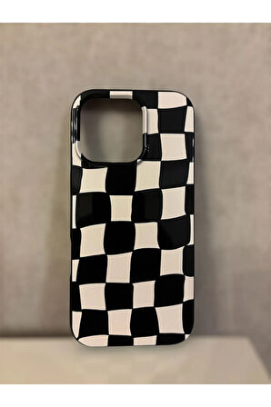 İPHONE 16 PRO UYUMLU DAMA DESENLİ SİLİKON KILIF