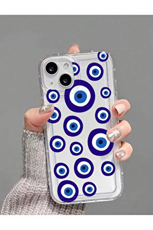İPHONE 14 UYUMLU NAZAR BONCUK DESENLİ SİLİKON KILIF