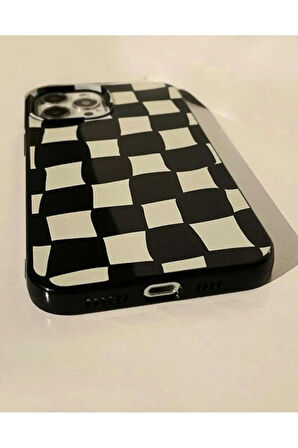 İPHONE 14 UYUMLU DAMA DESENLİ SİLİKON KILIF