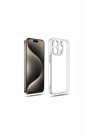 İPHONE 15 PRO MAX UYUMLU ŞEFFAF SİLİKON KILIF