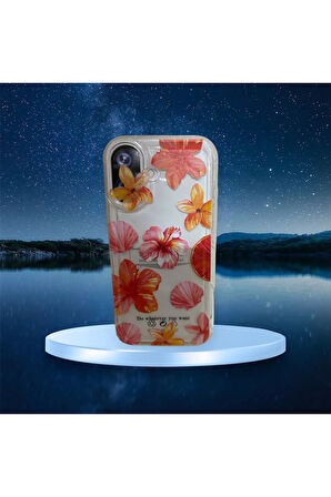 İPHONE 16 UYUMLU ÇİÇEK DESENLİ ŞEFFAF SİLİKON KILIF