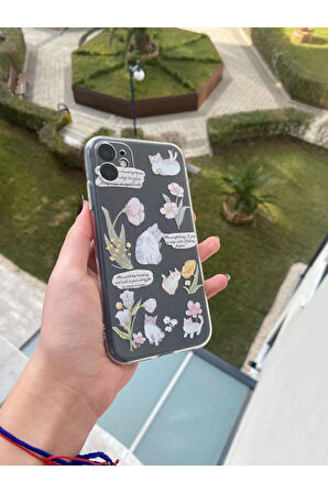 İPHONE 11 UYUMLU DESENLİ ŞEFFAF SİLİKON KILIF