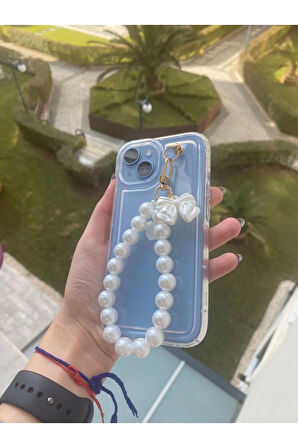 İPHONE 15 UYUMLU AKSESUARLI ŞEFFAF SİLİKON KILIF