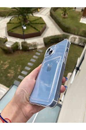 İPHONE 15 UYUMLU ŞEFFAF KARTLIKLI SİLİKON KILIF