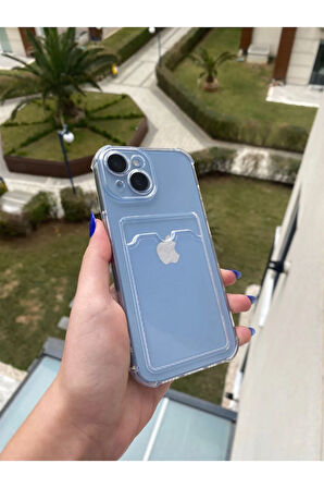 İPHONE 15 UYUMLU ŞEFFAF KARTLIKLI SİLİKON KILIF