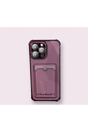 İPHONE 15 PRO MAX UYUMLU KARTLIKLI SİLİKON KILIF