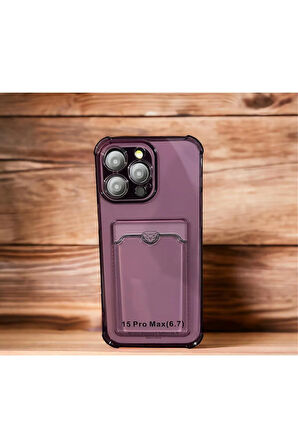 İPHONE 15 PRO MAX UYUMLU KARTLIKLI SİLİKON KILIF
