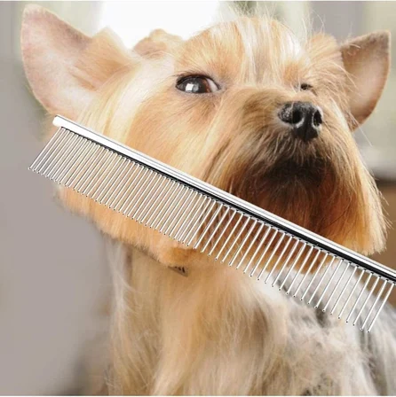Metal Düz Kedi Ve Köpek Tarağı, Pet Kuaför Tarağı, Tüy Kesmek İçin Tarak, Köpek Kıtık Açıcı Tarak